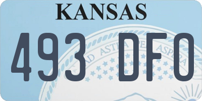 KS license plate 493DFO