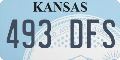 KS license plate 493DFS