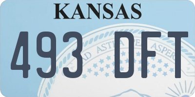 KS license plate 493DFT