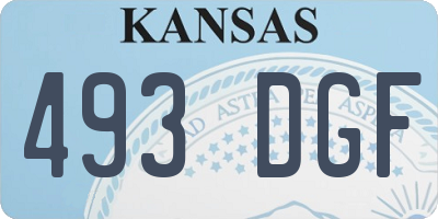 KS license plate 493DGF