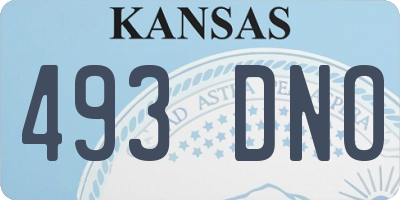 KS license plate 493DNO