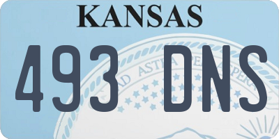 KS license plate 493DNS