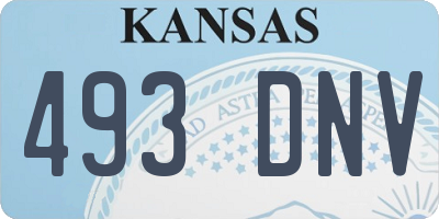 KS license plate 493DNV