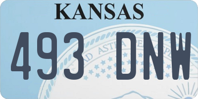 KS license plate 493DNW