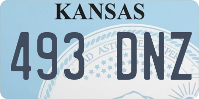 KS license plate 493DNZ