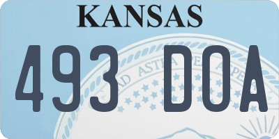 KS license plate 493DOA