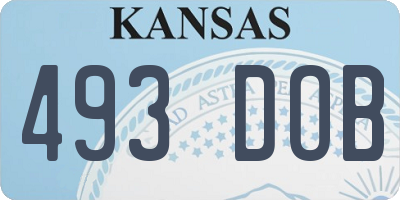 KS license plate 493DOB