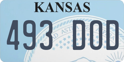 KS license plate 493DOD