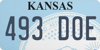 KS license plate 493DOE