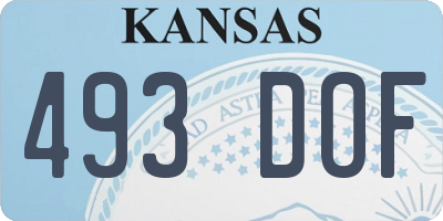 KS license plate 493DOF
