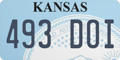 KS license plate 493DOI