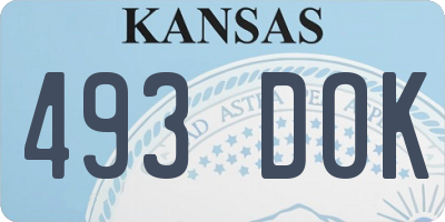 KS license plate 493DOK