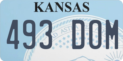 KS license plate 493DOM