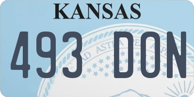 KS license plate 493DON