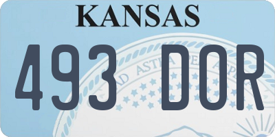 KS license plate 493DOR