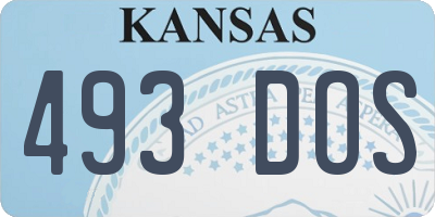 KS license plate 493DOS