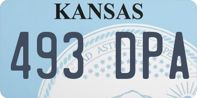 KS license plate 493DPA