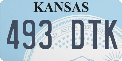 KS license plate 493DTK
