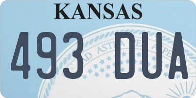 KS license plate 493DUA