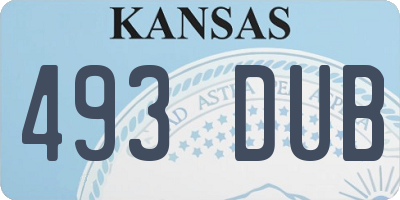 KS license plate 493DUB