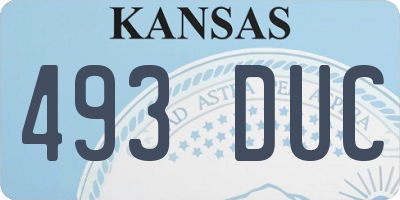 KS license plate 493DUC