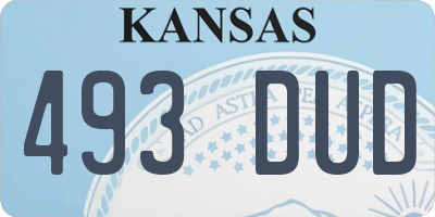 KS license plate 493DUD