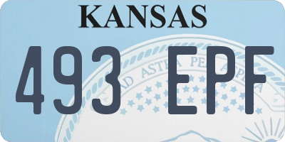 KS license plate 493EPF