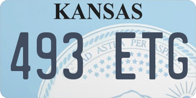 KS license plate 493ETG