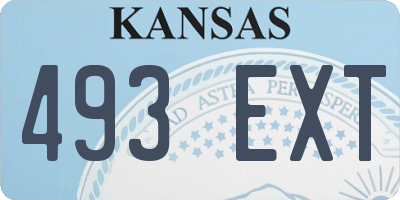 KS license plate 493EXT