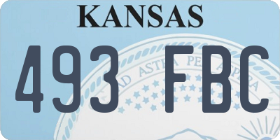 KS license plate 493FBC