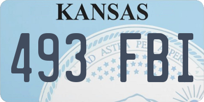KS license plate 493FBI