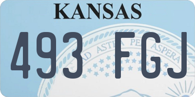 KS license plate 493FGJ