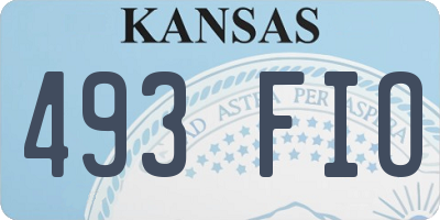 KS license plate 493FIO