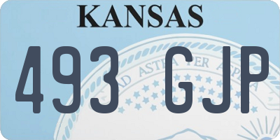 KS license plate 493GJP