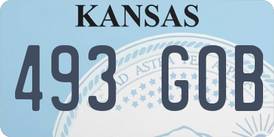 KS license plate 493GOB