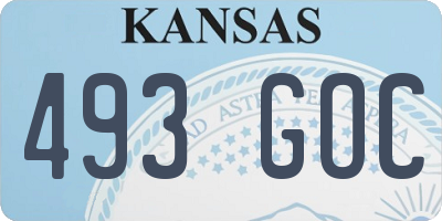 KS license plate 493GOC