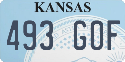 KS license plate 493GOF
