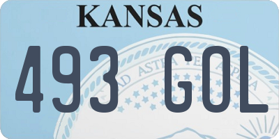KS license plate 493GOL