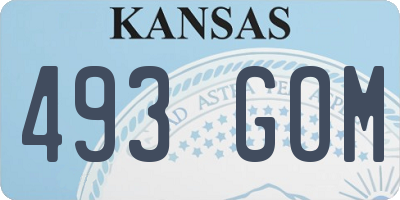 KS license plate 493GOM