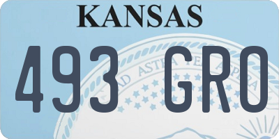 KS license plate 493GRO