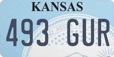 KS license plate 493GUR
