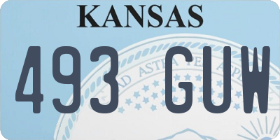 KS license plate 493GUW