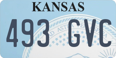 KS license plate 493GVC