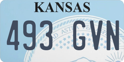 KS license plate 493GVN