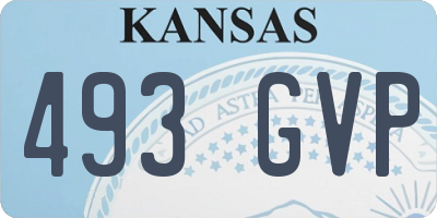 KS license plate 493GVP