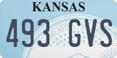 KS license plate 493GVS