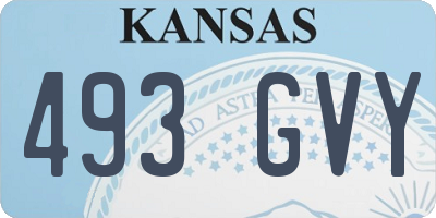 KS license plate 493GVY
