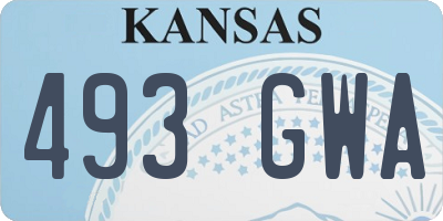 KS license plate 493GWA