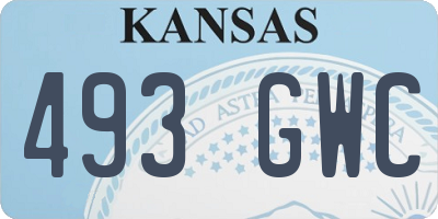 KS license plate 493GWC