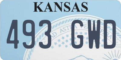 KS license plate 493GWD